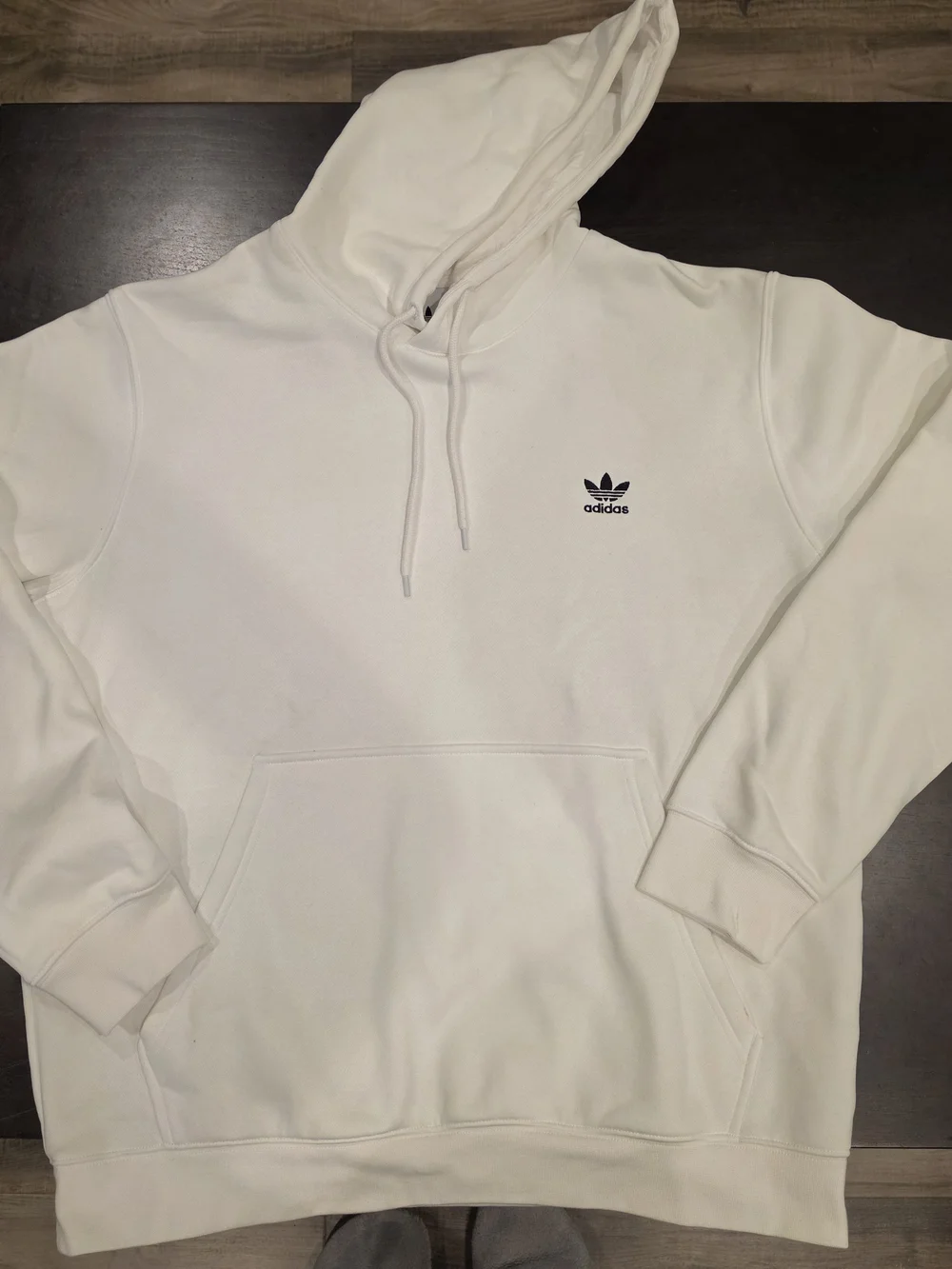 XL, Adidas Men's White Trefoil Hoodie